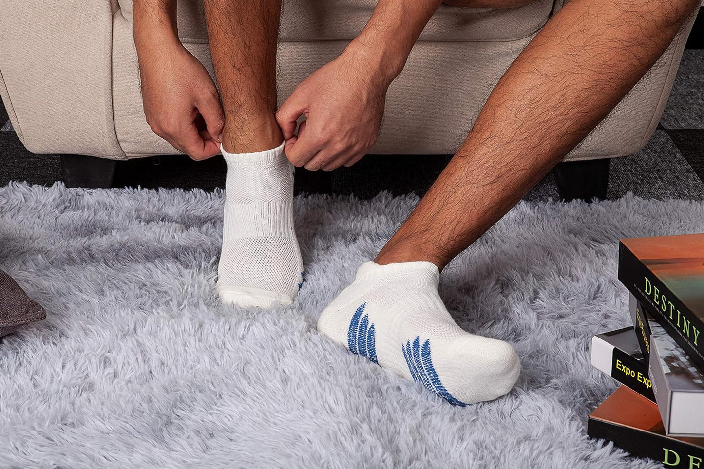 UI U&I SOCKS Men's Performance Cushion Cotton Low Cut Ankle Athletic Socks (6-Pack/12-Pack)