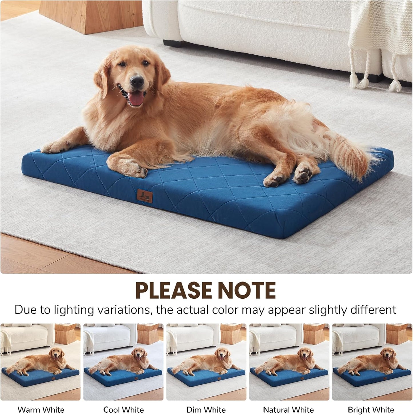 Orthopedic XL Dog Bed Mat for Extra Large Dogs, Waterproof Dog Crate Bed with Removable Cover, Washable Pet Bed for Crate, 41"x28", NOT for Chewers