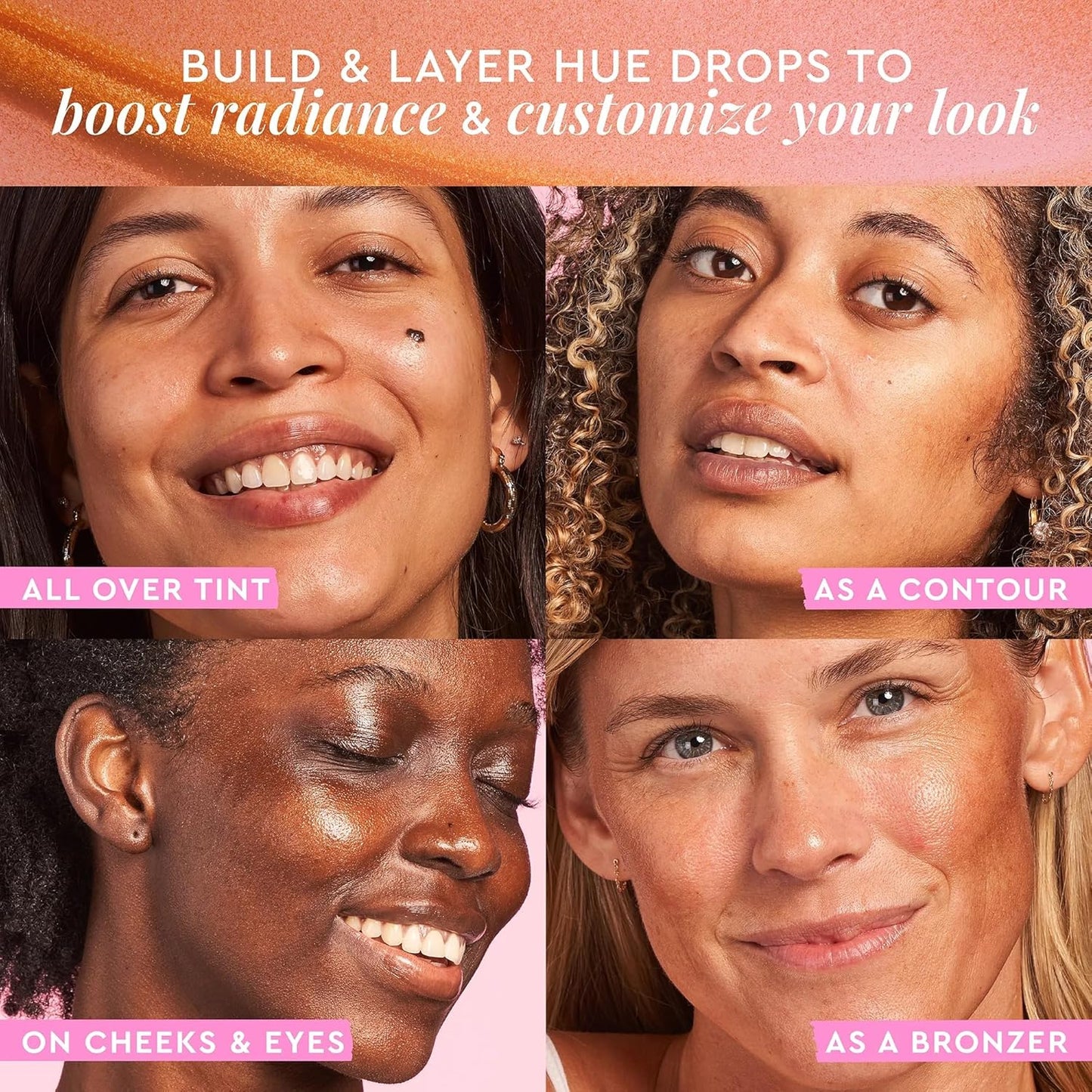 Glow Recipe Hue Drops Bronzing Drops, Tinted Face Serum, Glow Primer + Liquid Highlighter, Niacinamide + Hyaluronic Acid, Radiant Warm Glow, Sunglow (40ml)