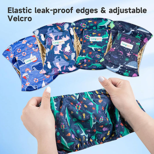 Male Dogs Diapers Belly Bands(4Pack), Washable Reusable Male Boy Doggy Wraps Panties for Doggie Puppy Pooping Potty Training Incontinence Marking Pañal para Perro Small