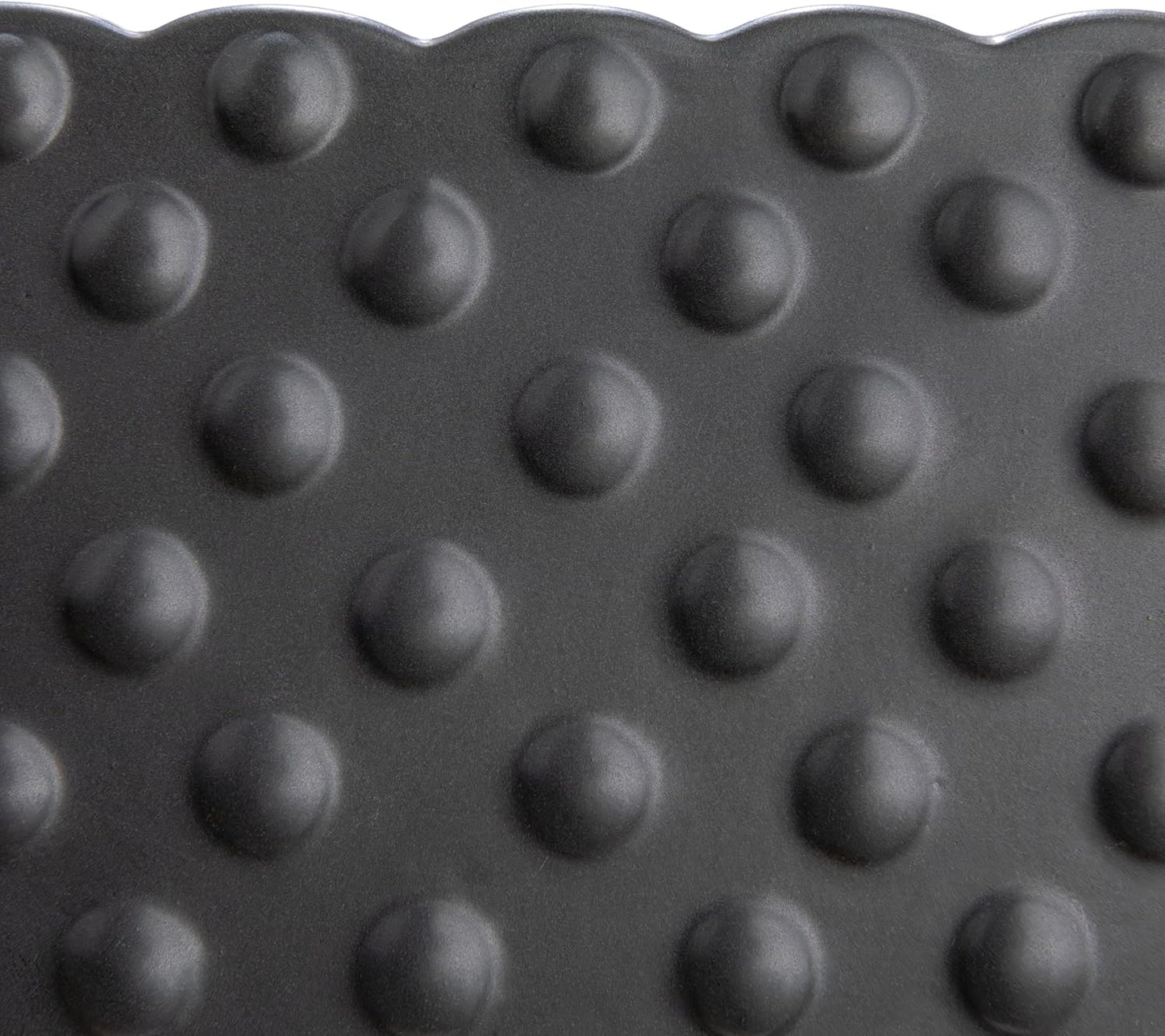 Creative Co-Op Ceramic Hobnail Planter with Scalloped Edge and Polka Dots, Black