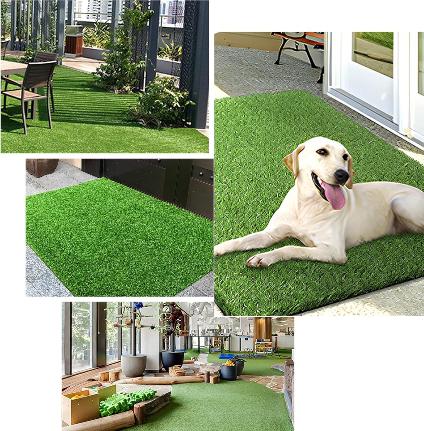 VERAMI Fake Grass Dog Pee Pads -Premium Dog Potty Turf Mat with Drainage Holes, 47.2" x 31.5" , Puppy Training Turf, Reusable Indoor Outdoor Grass Pad for Dogs Potty Training
