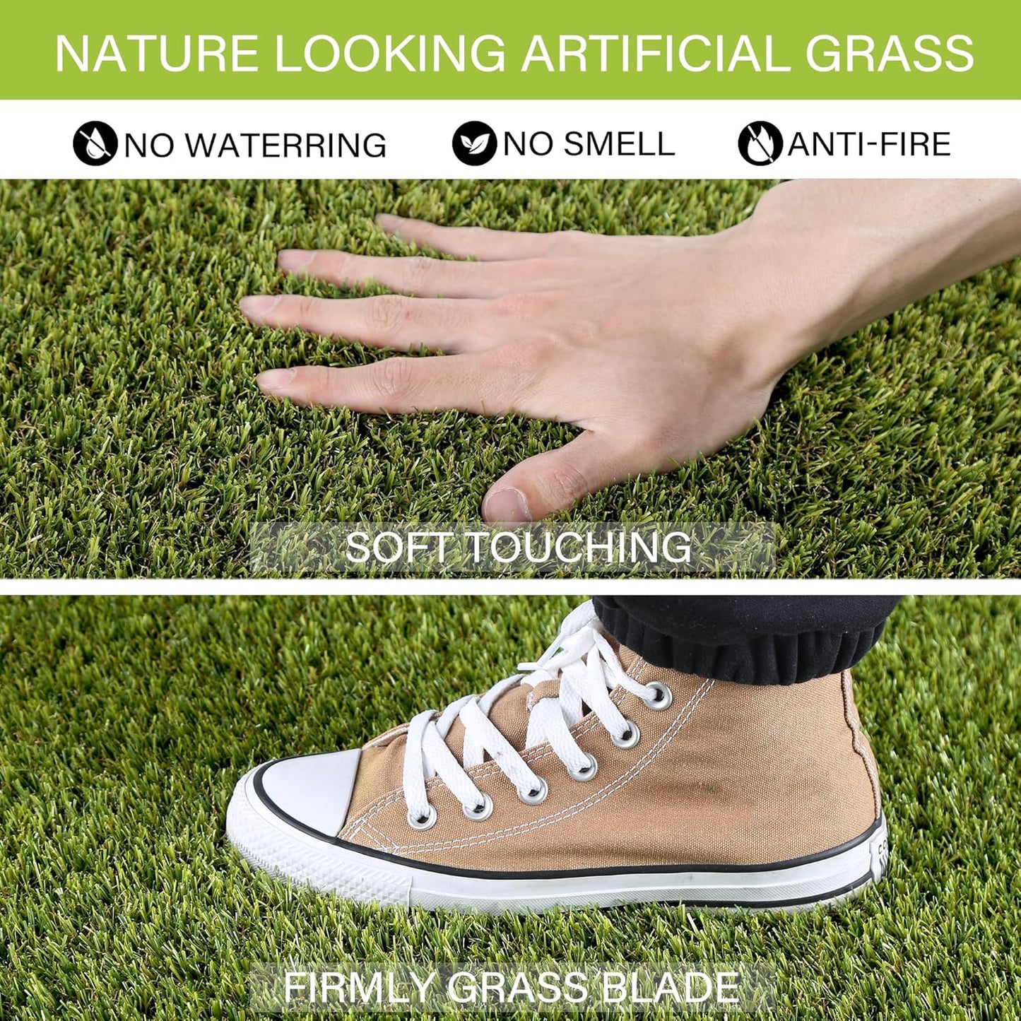 SUNTURF Dog Grass Pads 4 x 6 FT, 0.8 Inch High Pile Artificial Grass Pads for Dogs Potty, Fake Grass Rug Indoor Outdoor Lawn Landscape for Garden Turf Mat for Dogs Training