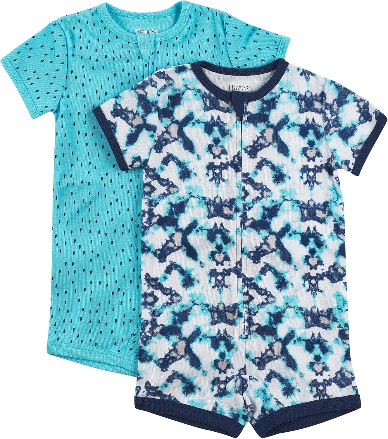 Hanes Baby Rompers, Ultimate Zippin Short Sleeve Romper for Boys & Girls, 2-Pack