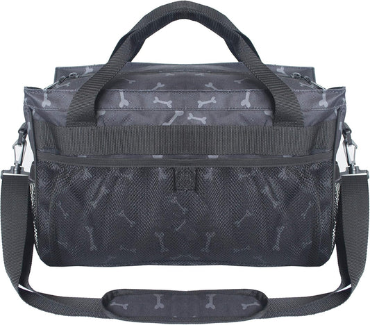 MYDAYS Dog Travel Bag, Pet Luggage Suitcase Weekend Tote Carrier with Collapsible Bowl, Pet Luggage Suitcase Weekend Tote Carrier with Collapsible Bowl (Black)