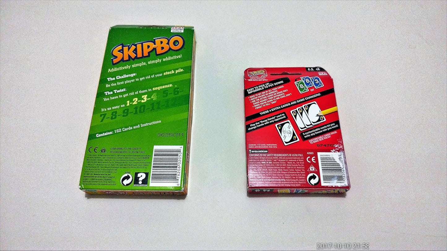 Bjdesign Bjdesign Skip Bo Card Game Bundled with Uno