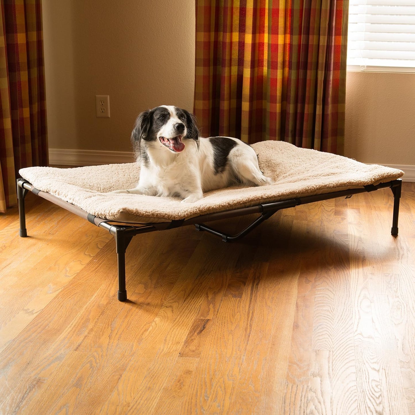 K&H Pet Products Original Elevated Pet Cot Tan with Microfleece Pad