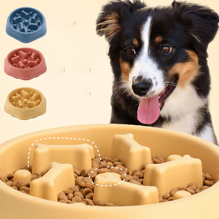 Non-slip swirl maze slow feeder dog bowl for fast eaters