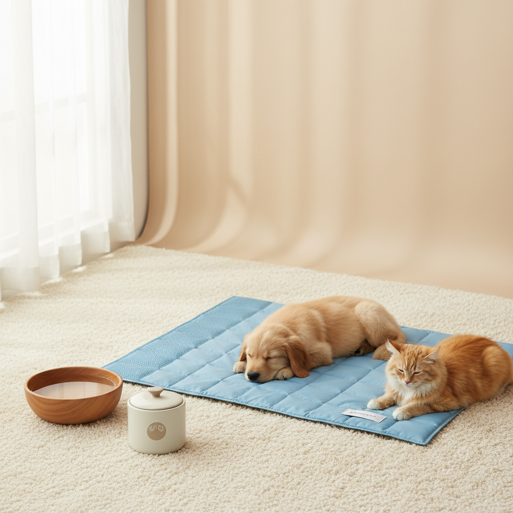 Dog Cooling Mat Pet Ice Pad Summer Dog Bed for Dogs Cats Pet — lifestyle
