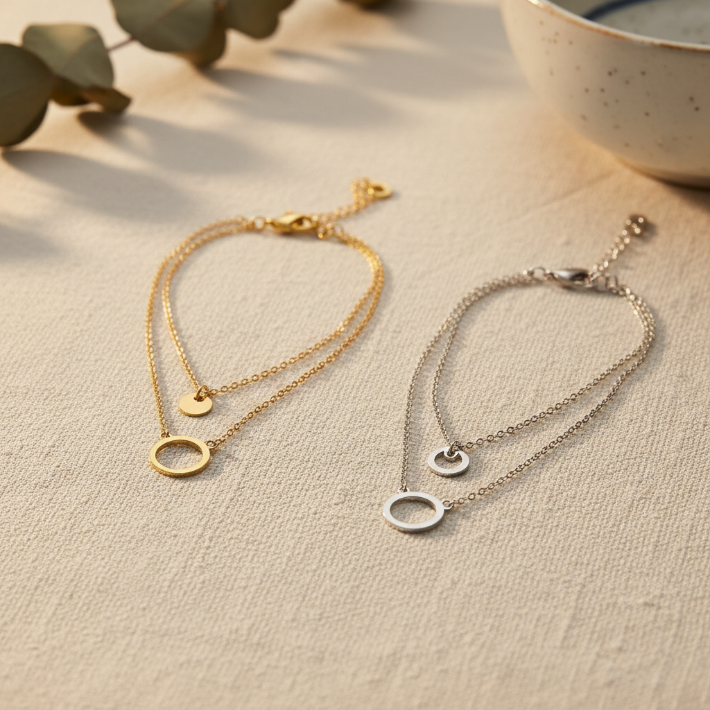 Amazon Essentials 14K Gold Plated or Sterling Silver Layered — lifestyle