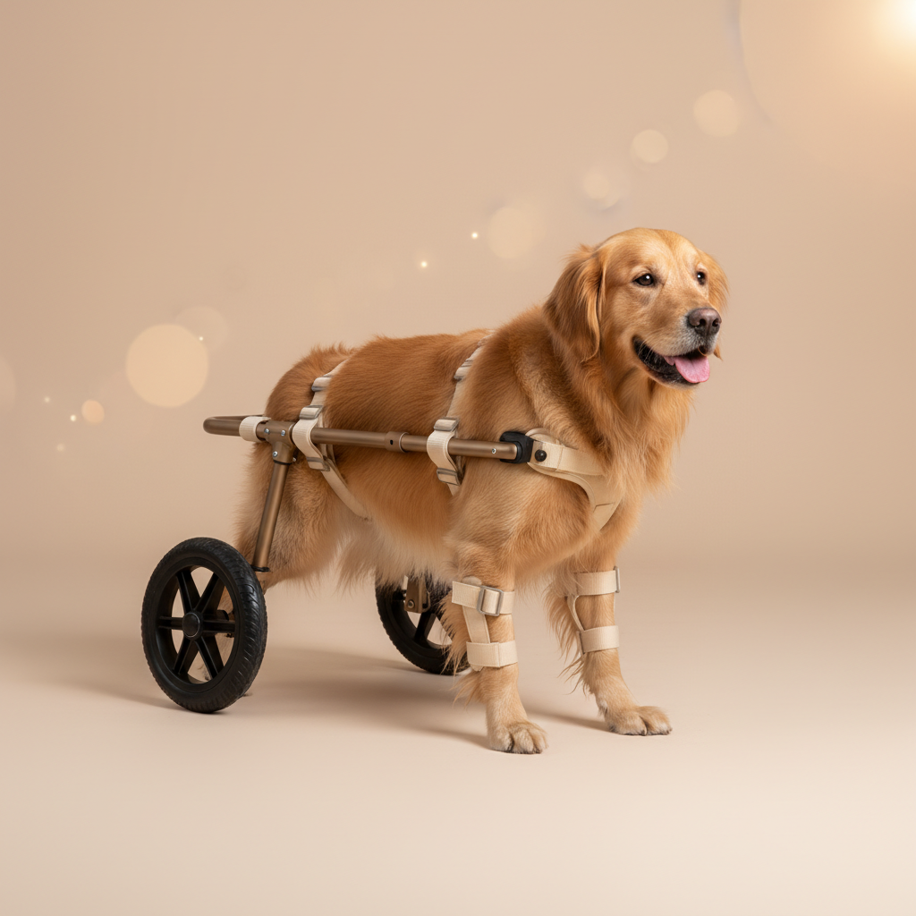 4 Wheel Dog Wheel Chair Leg Brace Adjustable, Back Leg Dog W — lifestyle