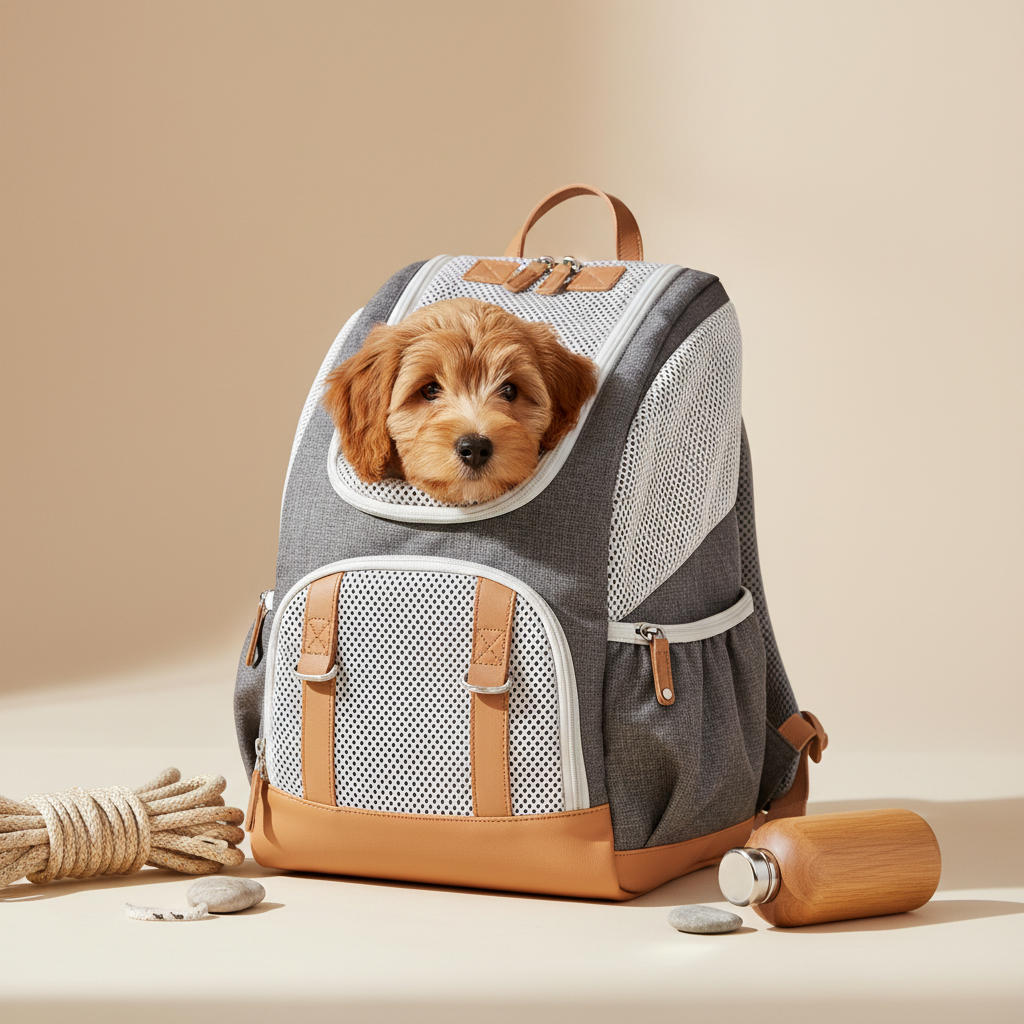 Dog Carrier Backpack for Small Dogs - Breathable Mesh Hiking — lifestyle