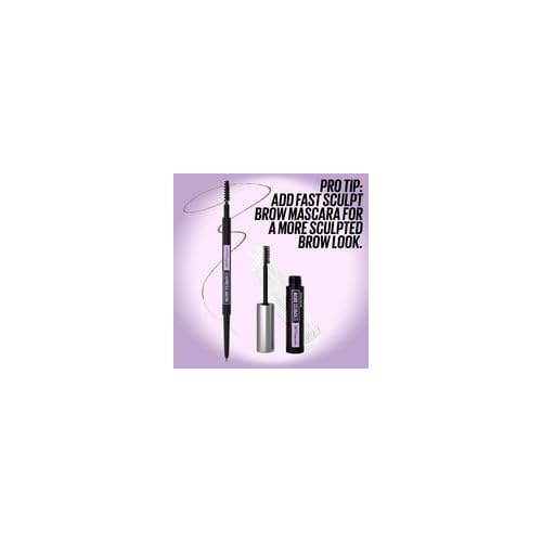 Maybelline Express Brow Ultra Slim Eyebrow Makeup, Brow Pencil with Precision Tip and Spoolie for Defined Eyebrows, Taupe (Packaging May Vary)