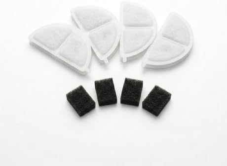Replacement Filters and Sponges for Automatic Wireless Pet Water Fountain (4 Filters + 4 Sponges), 3-Layer Filtration System for Fresh Water