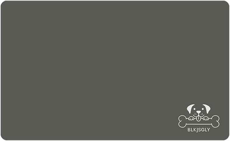 18"×30" Dark Grey Absorbent Dog Mat for Food and Water Bowl- Quick Dry Durable Feeding Mat for Dog and Cat Easy Cleaning Pet Supplies for Messy Pets