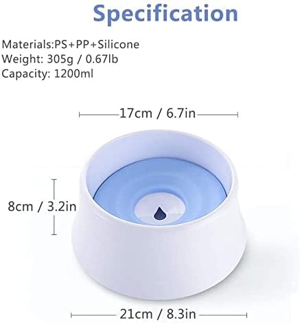 Fountain Pet Dog Water Bowl,Spill Proof Slow Drinking Water Feeder Bowl for Pets Feeding Non Wet Mouth, No Spill Pet Water Bowl for Puppy Kitten Feed Pet Bowl Pet Water Dispenser