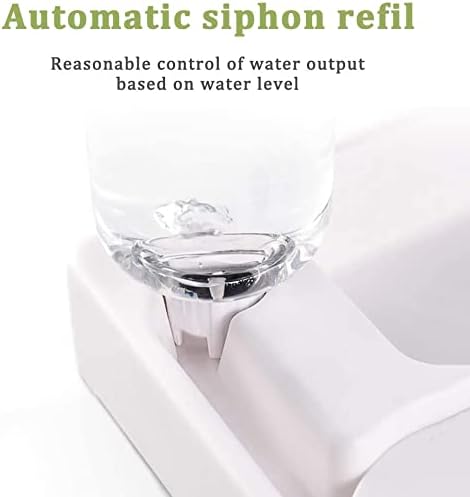 pet Water Dispenser 2 in 1 Pet Feeder Water Automatic Dispenser with Bottle for Dog & Cat, Spill Proof Pet Drinking Fountain Water Bowl for Pets Feeding cat Fountain