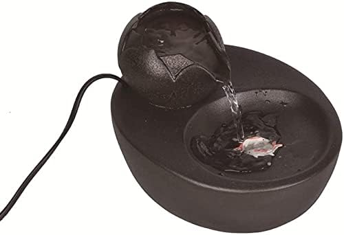 Fountain Portable Ceramics Pet Drinking Water Fountain 1.5L Cat and Dog Automatic Pet Water Dispenser with Replacement Filter and Flower Style Pet Water Dispenser (Color : Brown) (Blue)