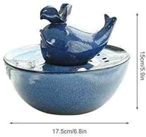 Fountain Ceramic Cat Fountain Automatic Pet Water Drinking Fountain Pet Water Dispenser with Adjustable Water Flow, Filter, Super Quiet, Great for Cats and Small Dogs Pet Water Dispenser (Blue)