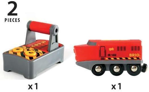 BRIO World 33213 - Remote Control Train Set | Wooden Toy for Kids | Enhances Logical Thinking | Compatible Railway Toys | Ideal for Ages 3 and Up
