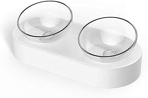 Pet Bowl Adjustable Angle Cat Bowl Oblique Double Bowl Dog Water Bowl Transparent Single Bowl with Raised Stand Pet Food Bowl, B (B)