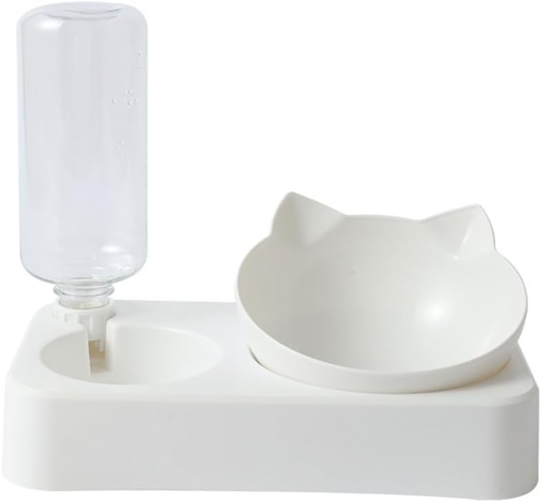 2 in 1 Dog Feeder Cats Food Water Bowl Double Bowl Supplies Bowl Pet Feeder Anti-Leak Feeding