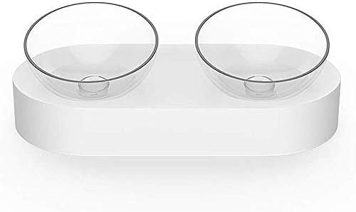 Pet Bowl Adjustable Angle Cat Bowl Oblique Double Bowl Dog Water Bowl Transparent Single Bowl with Raised Stand Pet Food Bowl, B (B)