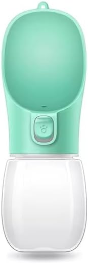 Dog Water Bottle 350ml for Walking & Travel, Leak Resistant Design Portable Pet Water Dispenser with Water Return Button, One Hand Drinking Cup for Small Dogs & Cats, Lightweight PET Bottle