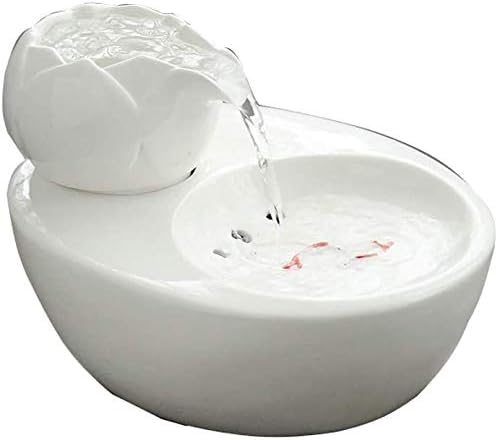 Fountains and Water Features Automatic Silence Health Safety Pet Drinking Fountain 8.2 6.57 5.43in Drinking Fountains for Dogs Pink 1.5L (White 1.5L)