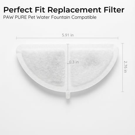 Replacement Filters and Sponges for Automatic Wireless Pet Water Fountain (4 Filters + 4 Sponges), 3-Layer Filtration System for Fresh Water