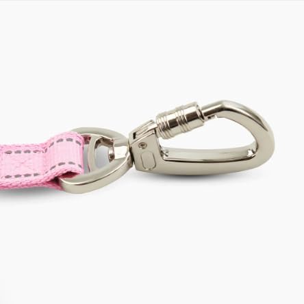 DF Co. Close Control Short Trainer Dog Leash | Strain Free & Shock Resistant, Durable Material, 65cm in Length, Heavy Duty Clips & D-Ring (Pink, Regular)