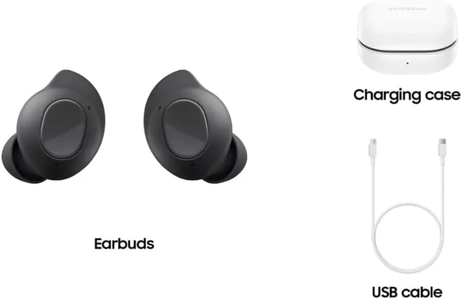 Samsung Galaxy Buds Fan Edition(FE) SM-R400, Active Noise-Cancelling, Wireless Bluetooth v5.2 Earbuds, Android 8.0 and Up - (Graphite)