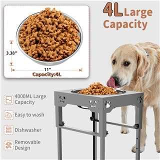 Elevated Dog Bowls for Large Dog,Raised Dog Bowls, Adjustable to 8 Heights(2.75" up to 20''),for Large,X/XL Large,Medium, Sized Dogs with 2 Stainless Steel Dog Bowls