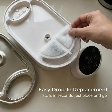 Replacement Filters and Sponges for Automatic Wireless Pet Water Fountain (4 Filters + 4 Sponges), 3-Layer Filtration System for Fresh Water