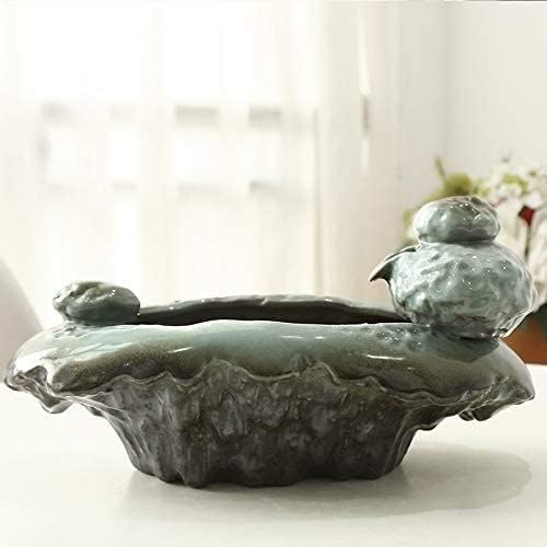 Fountain Pet Water Dispenser, Ceramics Cat Water Fountain Automatic Circulating Water Fountain Cat Water Dispenser Mobile Water Basin Drinker Pet Water Dispenser (Color : Green)