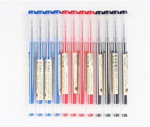 BEMLP Gel Ink Pen Extra fine point pens Ballpoint pen Liquid Ink Rollerball Pens 0.35mm Premium Quick Drying Pen for Japanese Office School Stationery Supply 12 Packs (4 Black 4 Blue 4 Red)