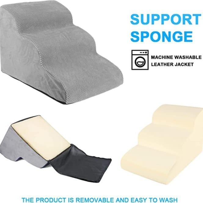 Pet Dog Stairs for Puppies, Three-Step pet Steps for Puppies, cat Stairs Dog Steps for Sofa Chairs and beds, high Bed Climb, Non-Slip Balanced Dog Indoor Steps,