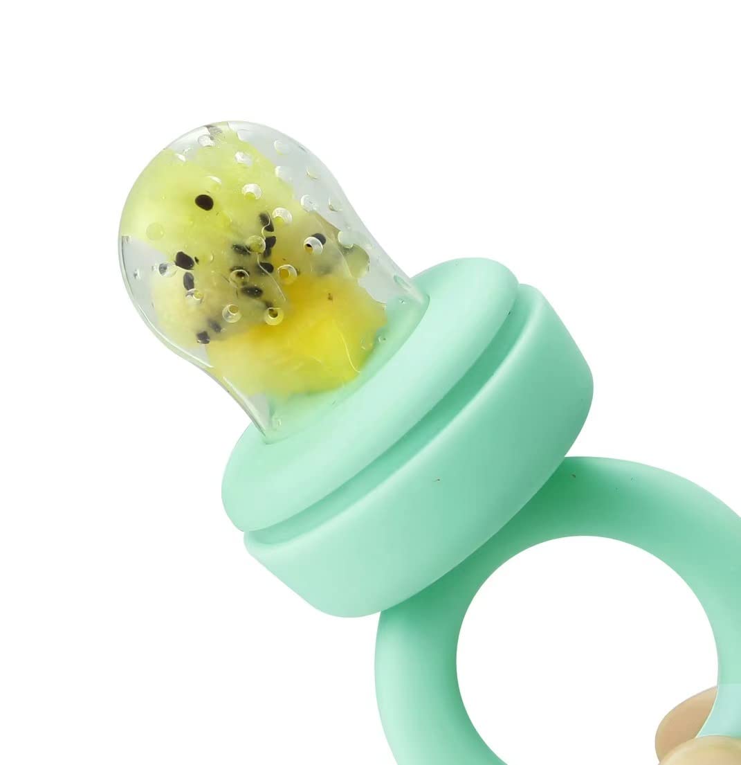 PandaEar 3 Pack Silicone Baby Fruit Food Feeder Pacifier with 3 Sizes Silicone Pouches, BPA Free Mesh Feeder for Infants