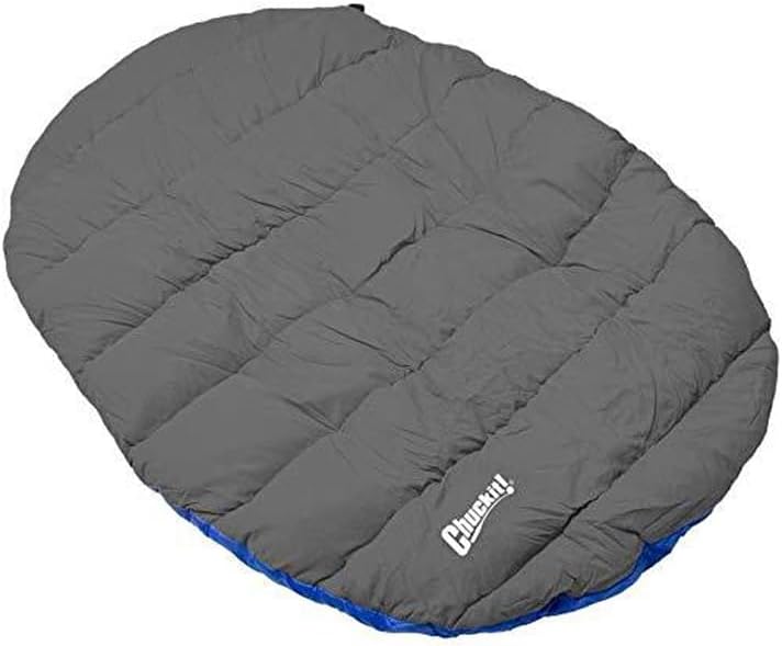 Chuckit! Outdoor Travel Portable Water Resistant Travel Pillow Dog Bed For Medium to Large Dogs 20 to 100 lbs, 39"L x 30"W, Blue