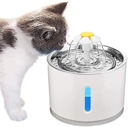 Cat Water Fountain Automatic Pet Water Fountain Dog Cat Water Dispenser Pet Flower Drinking Fountains 2.4L Indoor Pet Water Fountain
