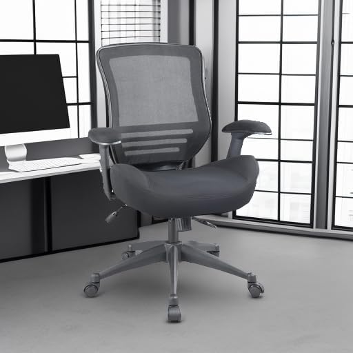BOLISS Office Chair Mesh Ergonomic Super Soft Wide Cushion Computer Desk Chair Height Adjustable Arms(Black)