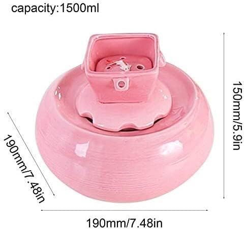 Fountain Pet Drinking Fountain for Dog and Cat Automatic Circulation Cat Water Dispenser Pet Supplies Flowing Water with Live Water Basin Pet Supplies Pet Water Dispenser (Color : Pink)