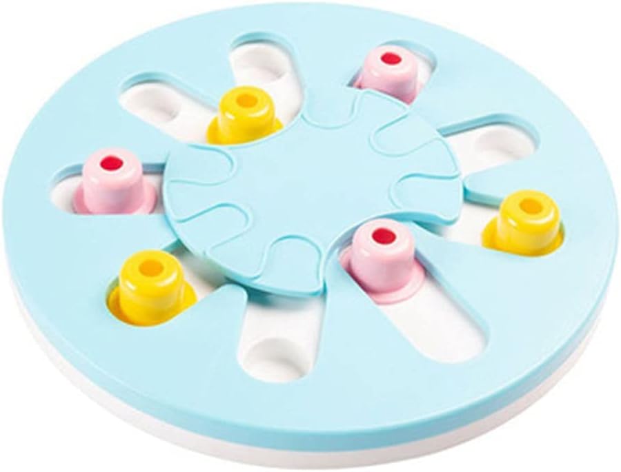 Pet Dog Training Toy Educational Puzzle Toys for Dogs Anti Bite Slow Feeding Bowl Dog Food Dispenser Game Interactive Toy (Blue)