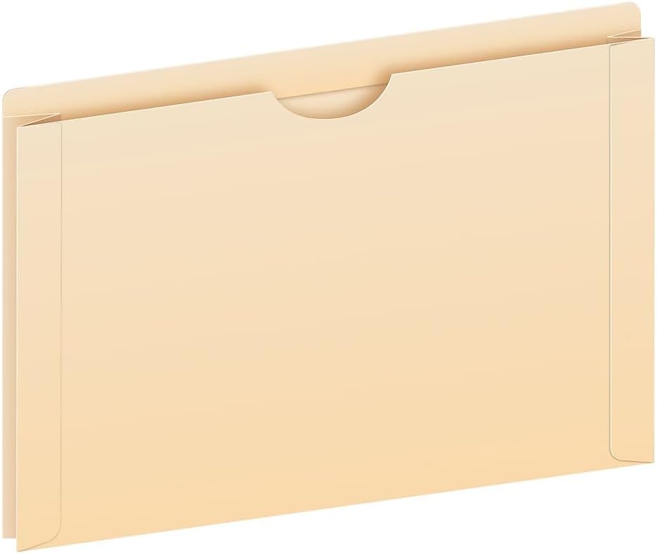 Pendaflex File Jackets, Legal Size, Manila, 2" Expansion, Reinforced Straight-Cut Tabs with Thumb Cut, 50 Per Box (23200EE), Beige