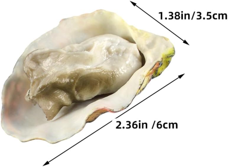 Toyvian 4pcs Artificial Oysters, Fake Shellfish Seafood Model Scallop Food Photography Prop Food Sample Display for Home Kitchen Party Decoration B