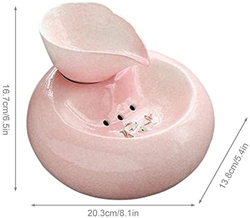 Fountain Pet Suppties Cat Water Dispenser Ceramics Pet Water Fountain Automatic Circulation Water Flowing Fountain for Cat Dog Filtered Water Super Quiet Pet Water Dispenser (Color : Pink)