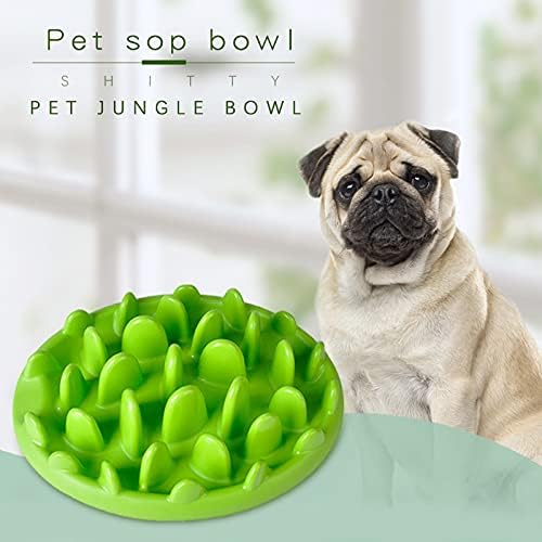 BUYTER Pet Catch Interactive Slow Jungle Feeder Bowl Anti-gulping Feed Diet Dishes (Green)
