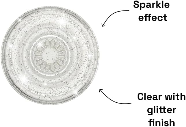 PopSockets Adhesive Phone Grip, Holder, Phone Stand, Kindle - Clear Glitter Silver