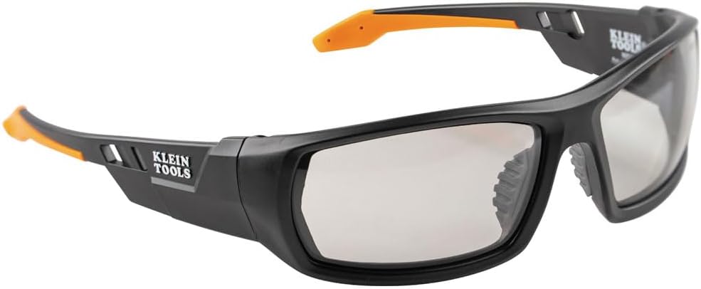 KLEIN TOOLS 60537 Safety Glasses, Professional PPE Protective Eyewear with Full Frame, Scratch Resistant and Anti-Fog, Indoor/Outdoor Lens
