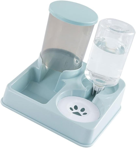 2 in 1 Automatic Dog Water Food Bowl Water Dispenser for Pet Cat Lovely Dog Feeder Raised Food Container Bowl